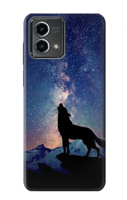 W3555 Wolf Howling Million Star Hard Case and Leather Flip Case For Motorola Moto G Stylus 5G (2023)