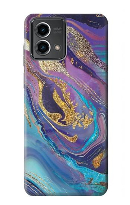 W3676 Colorful Abstract Marble Stone Hard Case and Leather Flip Case For Motorola Moto G Stylus 5G (2023)