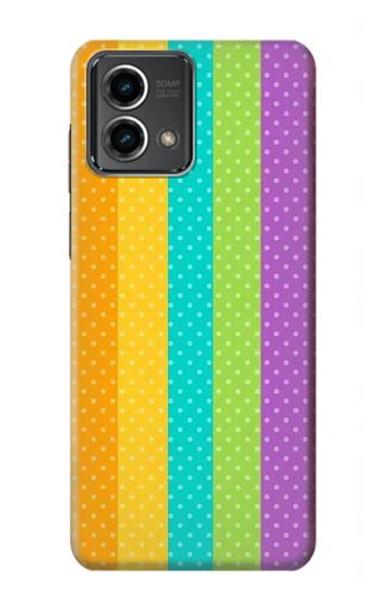 W3678 Colorful Rainbow Vertical Hard Case and Leather Flip Case For Motorola Moto G Stylus 5G (2023)