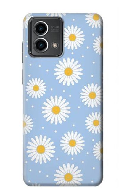 W3681 Daisy Flowers Pattern Hard Case and Leather Flip Case For Motorola Moto G Stylus 5G (2023)