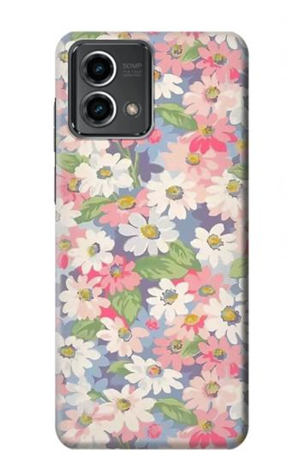 W3688 Floral Flower Art Pattern Hard Case and Leather Flip Case For Motorola Moto G Stylus 5G (2023)