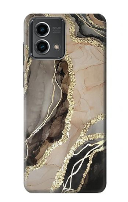 W3700 Marble Gold Graphic Printed Hard Case and Leather Flip Case For Motorola Moto G Stylus 5G (2023)