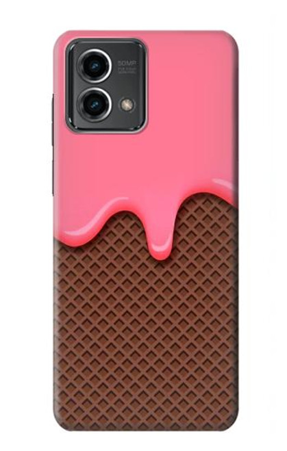 W3754 Strawberry Ice Cream Cone Hard Case and Leather Flip Case For Motorola Moto G Stylus 5G (2023)