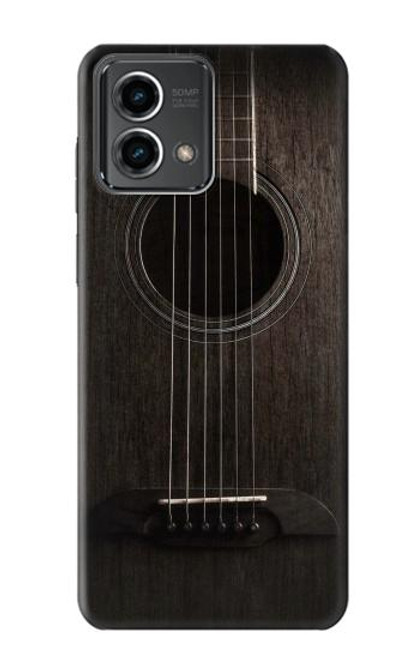 W3834 Old Woods Black Guitar Hard Case and Leather Flip Case For Motorola Moto G Stylus 5G (2023)