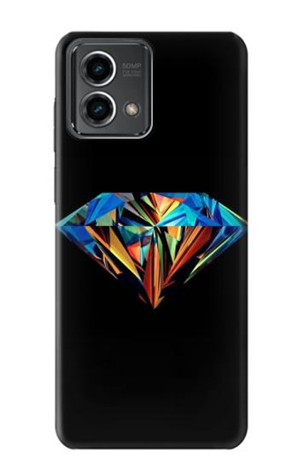 W3842 Abstract Colorful Diamond Hard Case and Leather Flip Case For Motorola Moto G Stylus 5G (2023)