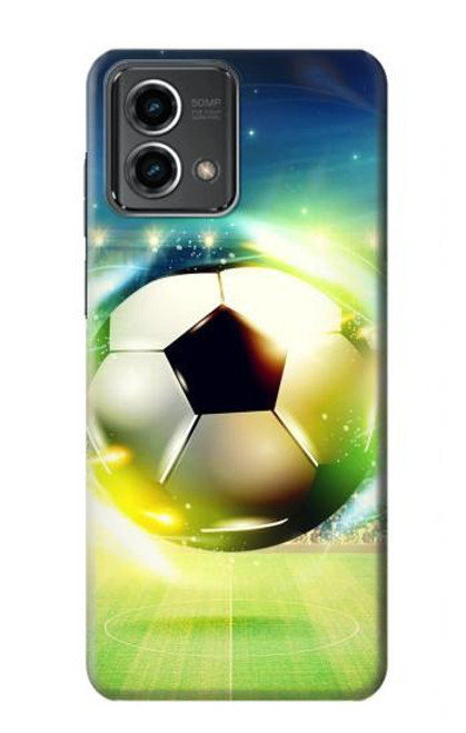 W3844 Glowing Football Soccer Ball Hard Case and Leather Flip Case For Motorola Moto G Stylus 5G (2023)