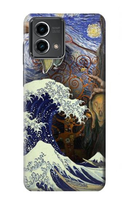 W3851 World of Art Van Gogh Hokusai Da Vinci Hard Case and Leather Flip Case For Motorola Moto G Stylus 5G (2023)