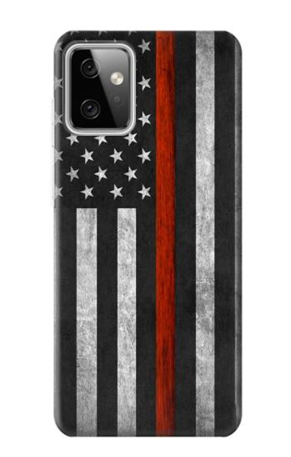 W3472 Firefighter Thin Red Line Flag Hard Case and Leather Flip Case For Motorola Moto G Power (2023) 5G