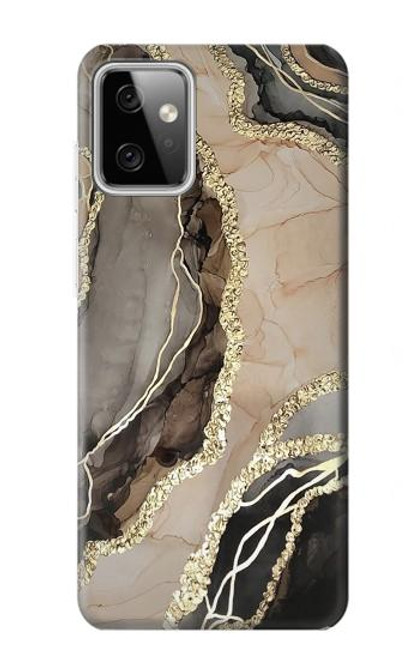 W3700 Marble Gold Graphic Printed Hard Case and Leather Flip Case For Motorola Moto G Power (2023) 5G