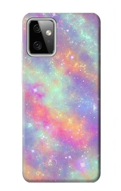 W3706 Pastel Rainbow Galaxy Pink Sky Hard Case and Leather Flip Case For Motorola Moto G Power (2023) 5G