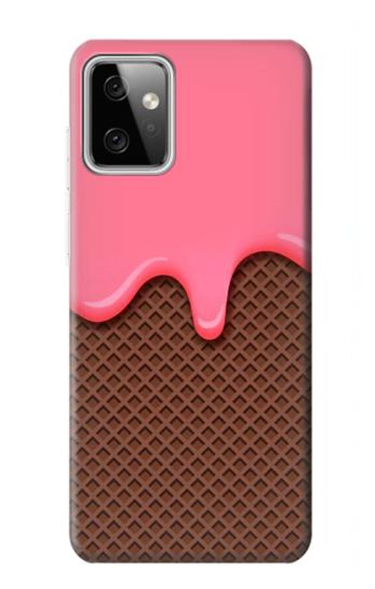 W3754 Strawberry Ice Cream Cone Hard Case and Leather Flip Case For Motorola Moto G Power (2023) 5G