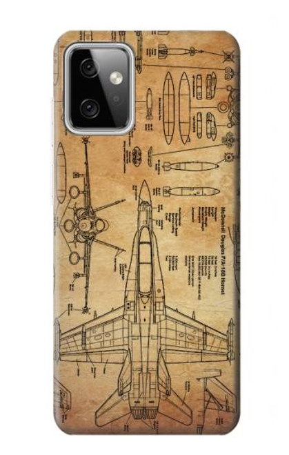 W3868 Aircraft Blueprint Old Paper Hard Case and Leather Flip Case For Motorola Moto G Power (2023) 5G