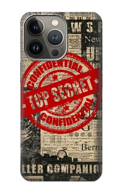 W3937 Text Top Secret Art Vintage Hard Case and Leather Flip Case For iPhone 14 Pro