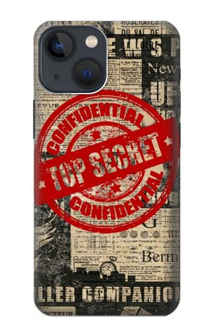 W3937 Text Top Secret Art Vintage Hard Case and Leather Flip Case For iPhone 14 Plus