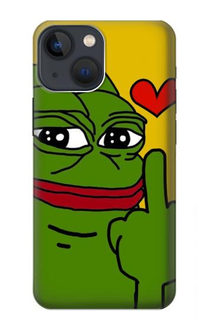 W3945 Pepe Love Middle Finger Hard Case and Leather Flip Case For iPhone 14 Plus