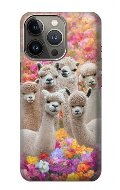 W3916 Alpaca Family Baby Alpaca Hard Case and Leather Flip Case For iPhone 14 Pro Max