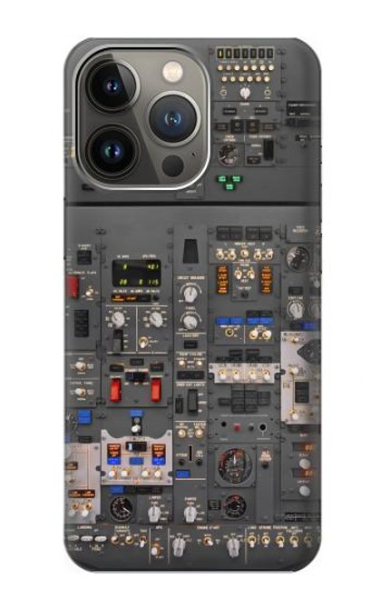 W3944 Overhead Panel Cockpit Hard Case and Leather Flip Case For iPhone 14 Pro Max