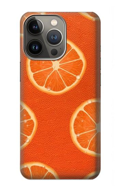W3946 Seamless Orange Pattern Hard Case and Leather Flip Case For iPhone 14 Pro Max