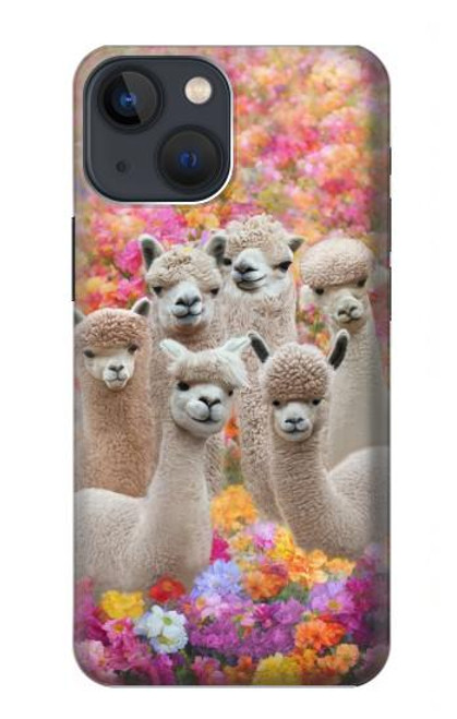 W3916 Alpaca Family Baby Alpaca Hard Case and Leather Flip Case For iPhone 13 mini