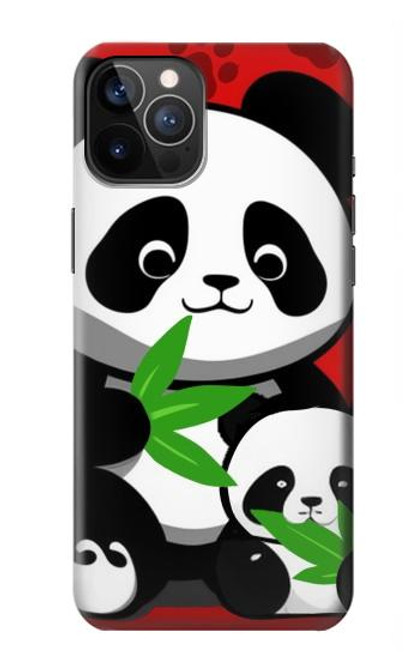 W3929 Cute Panda Eating Bamboo Hard Case and Leather Flip Case For iPhone 12, iPhone 12 Pro