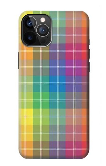 W3942 LGBTQ Rainbow Plaid Tartan Hard Case and Leather Flip Case For iPhone 12, iPhone 12 Pro