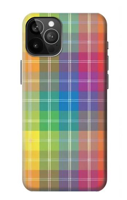 W3942 LGBTQ Rainbow Plaid Tartan Hard Case and Leather Flip Case For iPhone 12 Pro Max