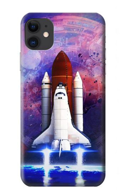 W3913 Colorful Nebula Space Shuttle Hard Case and Leather Flip Case For iPhone 11