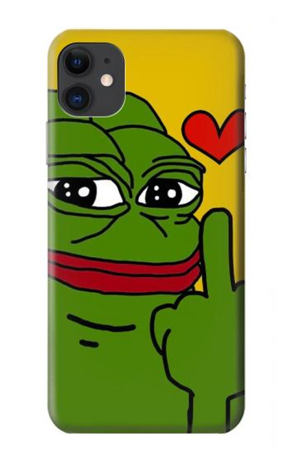 W3945 Pepe Love Middle Finger Hard Case and Leather Flip Case For iPhone 11