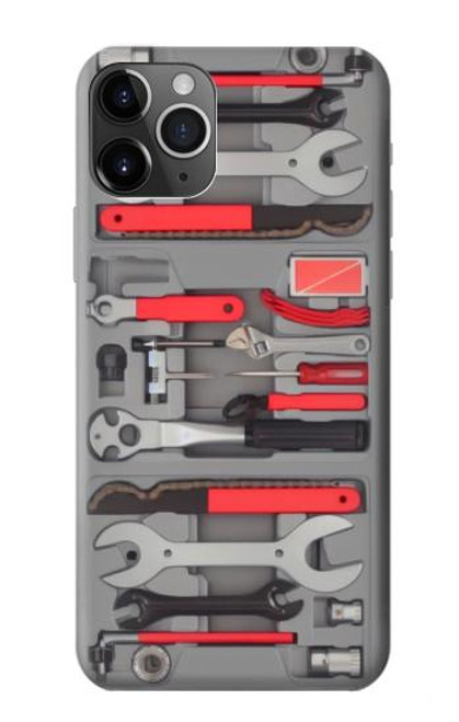 W3921 Bike Repair Tool Graphic Paint Hard Case and Leather Flip Case For iPhone 11 Pro