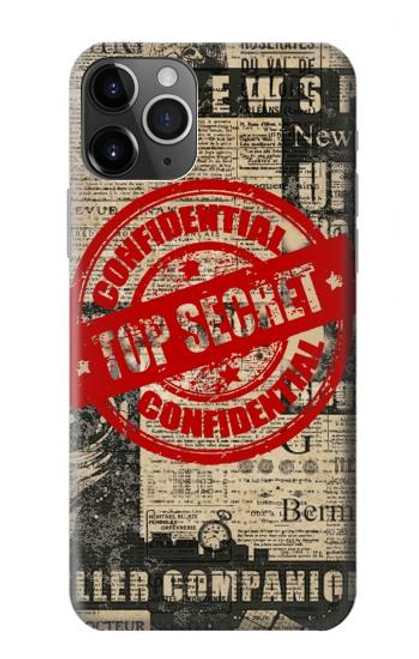 W3937 Text Top Secret Art Vintage Hard Case and Leather Flip Case For iPhone 11 Pro