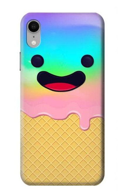 W3939 Ice Cream Cute Smile Hard Case and Leather Flip Case For iPhone XR