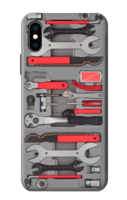W3921 Bike Repair Tool Graphic Paint Hard Case and Leather Flip Case For iPhone X, iPhone XS