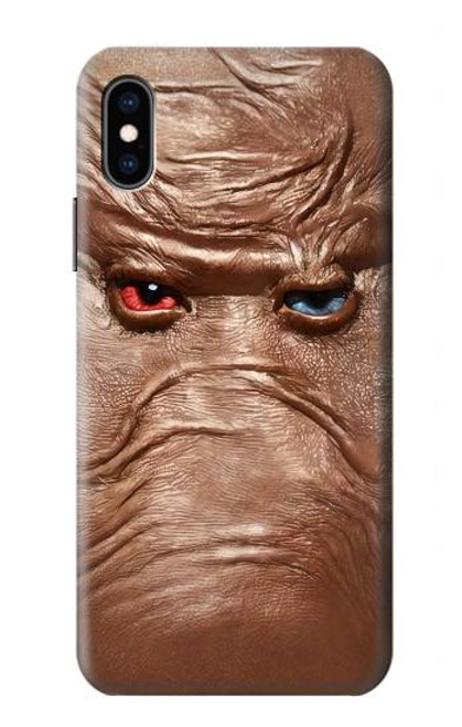 W3940 Leather Mad Face Graphic Paint Hard Case and Leather Flip Case For iPhone X, iPhone XS