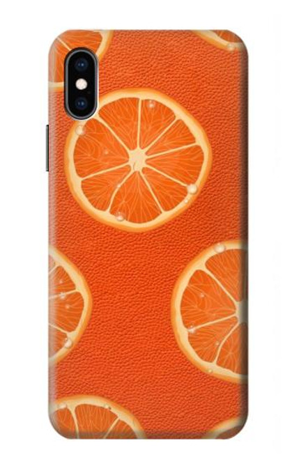 W3946 Seamless Orange Pattern Hard Case and Leather Flip Case For iPhone X, iPhone XS