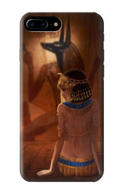 W3919 Egyptian Queen Cleopatra Anubis Hard Case and Leather Flip Case For iPhone 7 Plus, iPhone 8 Plus