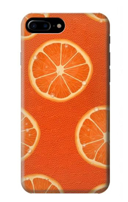 W3946 Seamless Orange Pattern Hard Case and Leather Flip Case For iPhone 7 Plus, iPhone 8 Plus
