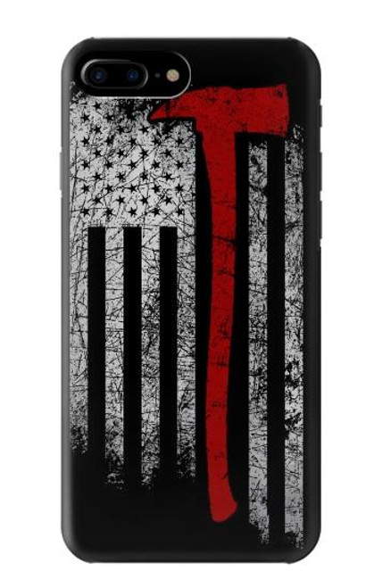 W3958 Firefighter Axe Flag Hard Case and Leather Flip Case For iPhone 7 Plus, iPhone 8 Plus