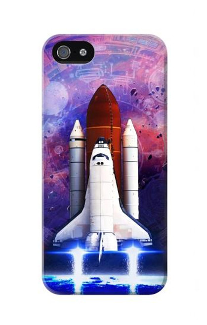 W3913 Colorful Nebula Space Shuttle Hard Case and Leather Flip Case For iPhone 5 5S SE