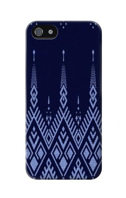 W3950 Textile Thai Blue Pattern Hard Case and Leather Flip Case For iPhone 5 5S SE