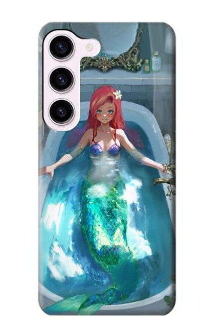 W3911 Cute Little Mermaid Aqua Spa Hard Case and Leather Flip Case For Samsung Galaxy S23