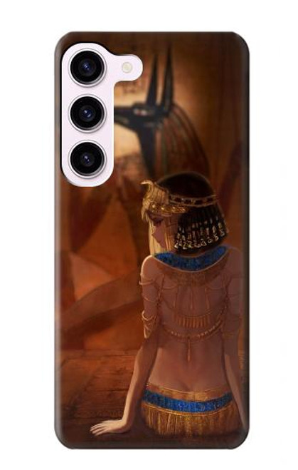 W3919 Egyptian Queen Cleopatra Anubis Hard Case and Leather Flip Case For Samsung Galaxy S23