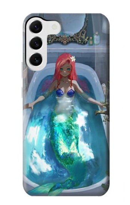 W3912 Cute Little Mermaid Aqua Spa Hard Case and Leather Flip Case For Samsung Galaxy S23 Plus