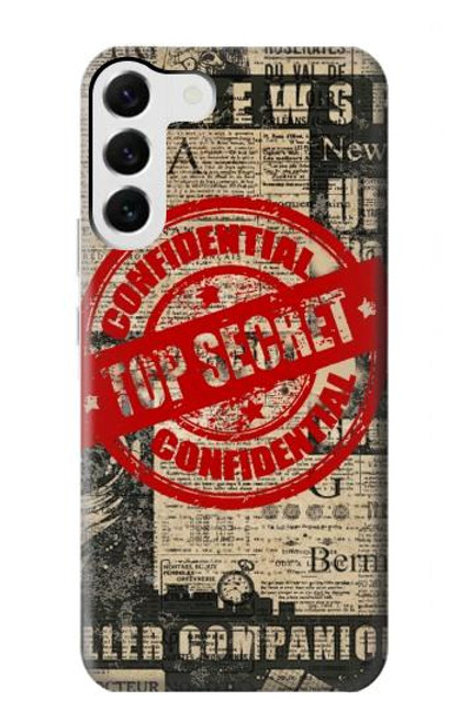 W3937 Text Top Secret Art Vintage Hard Case and Leather Flip Case For Samsung Galaxy S23 Plus