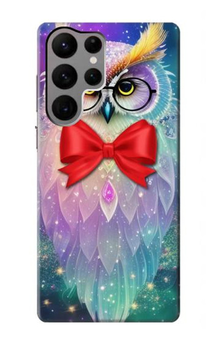 W3934 Fantasy Nerd Owl Hard Case and Leather Flip Case For Samsung Galaxy S23 Ultra