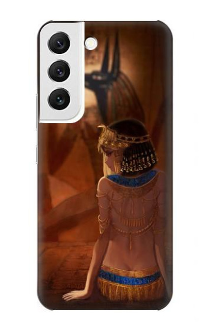W3919 Egyptian Queen Cleopatra Anubis Hard Case and Leather Flip Case For Samsung Galaxy S22