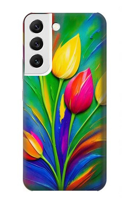 W3926 Colorful Tulip Oil Painting Hard Case and Leather Flip Case For Samsung Galaxy S22