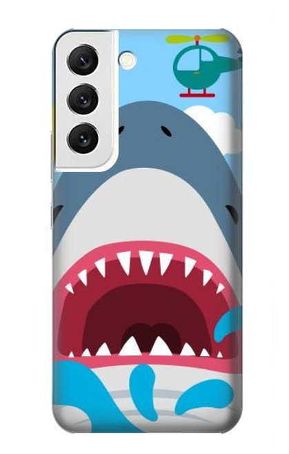 W3947 Shark Helicopter Cartoon Hard Case and Leather Flip Case For Samsung Galaxy S22
