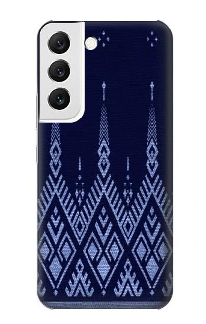W3950 Textile Thai Blue Pattern Hard Case and Leather Flip Case For Samsung Galaxy S22