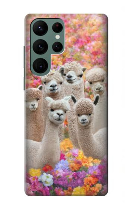 W3916 Alpaca Family Baby Alpaca Hard Case and Leather Flip Case For Samsung Galaxy S22 Ultra