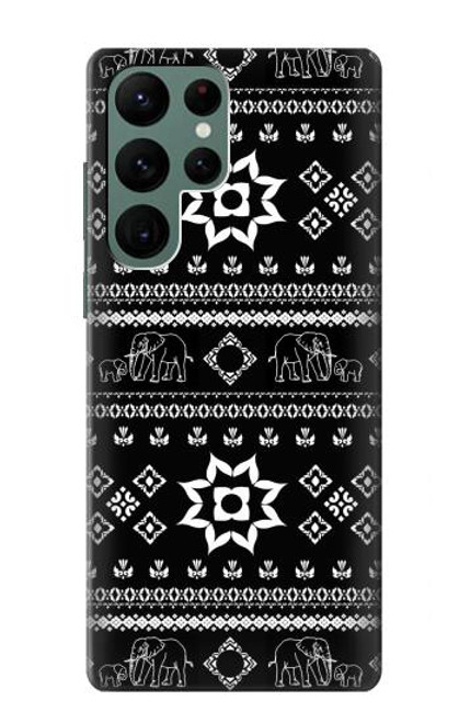 W3932 Elephant Pants Pattern Hard Case and Leather Flip Case For Samsung Galaxy S22 Ultra